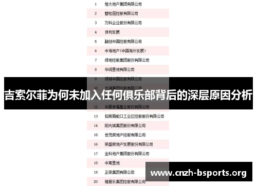 吉索尔菲为何未加入任何俱乐部背后的深层原因分析